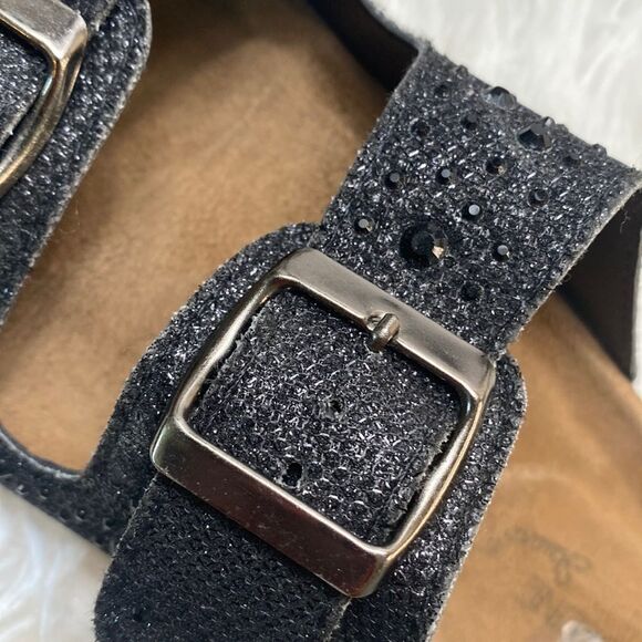 Madeleine Stuart Buckle Sandals Sz 9 Black w Sparkle Straps - Picture 11 of 12